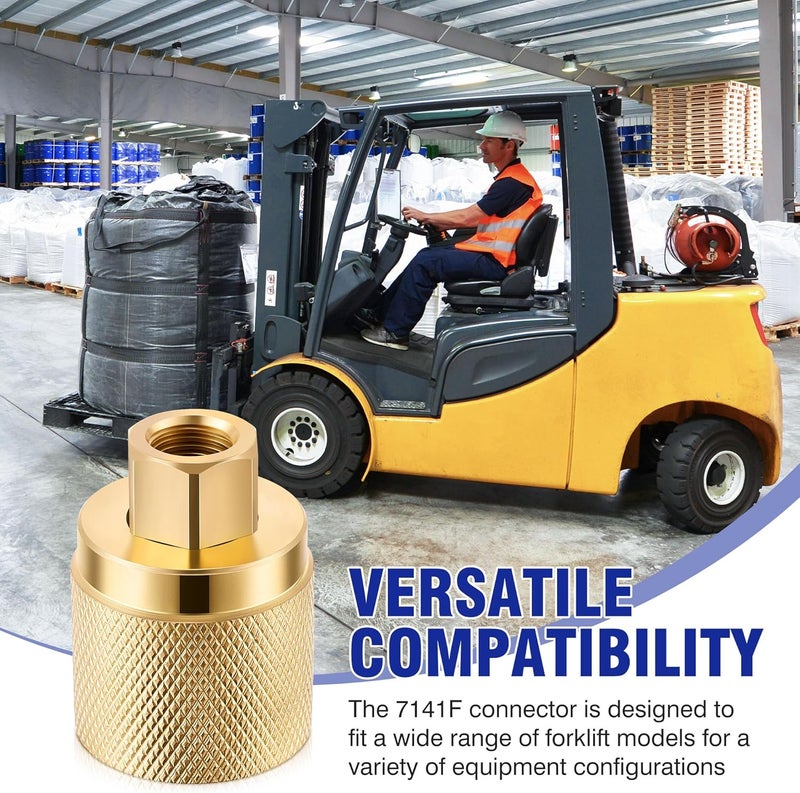 Datanly 2 Pack Forklift Connector Female, Replacement for 7141F Propane Tank Connector, 1-1/4" Female Inlet x 1/4" NPT Female Outlet, with 4 Pcs Rubber O Rings - Image 2